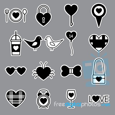 Valentine Icon Set  Illustration Stock Image