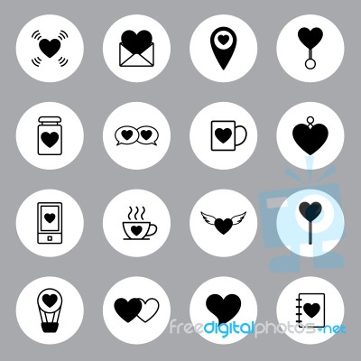 Valentine Icon Set  Illustration Stock Image