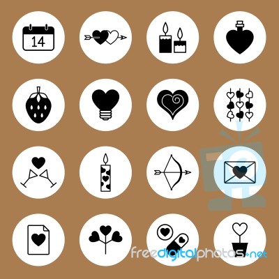 Valentine Icon Set  Illustration Stock Image