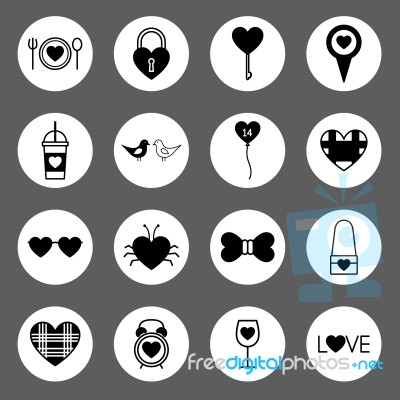 Valentine Icon Set  Illustration Stock Image