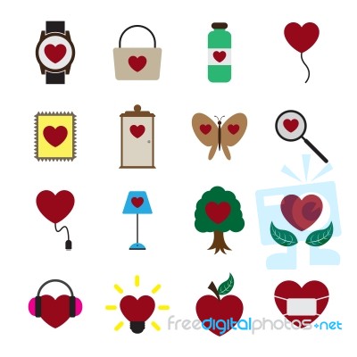 Valentine Icon Set  Illustration Stock Image