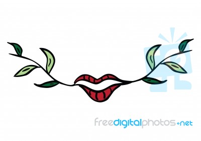 Valentine Lip Leaf Stock Image