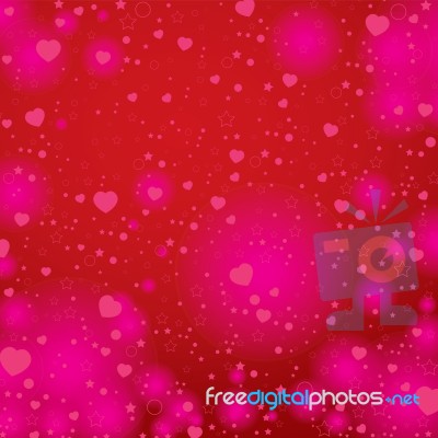 Valentine's Day And Heart On Red Background.  Valentine's Day Background Stock Image