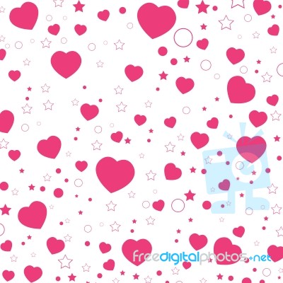 Valentine's Day And Pink Heart Isolated On White Background.  Valentine's Day Background Stock Image