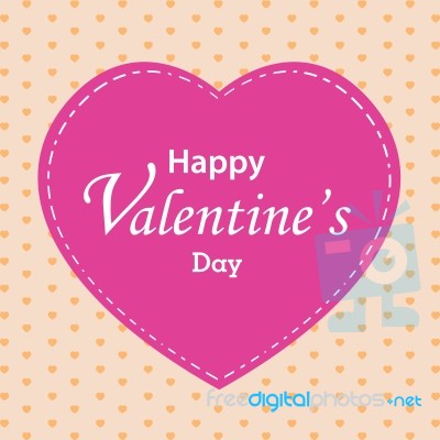 Valentine's Day And Pink Heart On Colorful Background. Pink Heart On Valentine's Day Stock Image