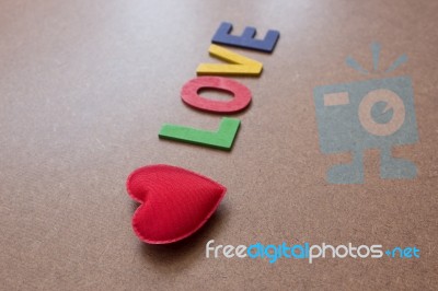 Valentines Day Background With Red Heart Shape And Love Letter Stock Photo