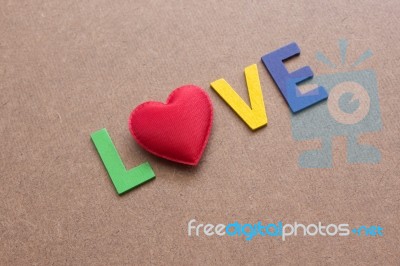 Valentines Day Background With Red Heart Shape And Love Letter Stock Photo