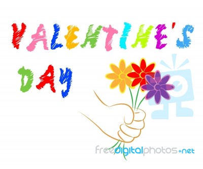 Valentine's Day Flowers Represents Find Love And Adoration Stock Image