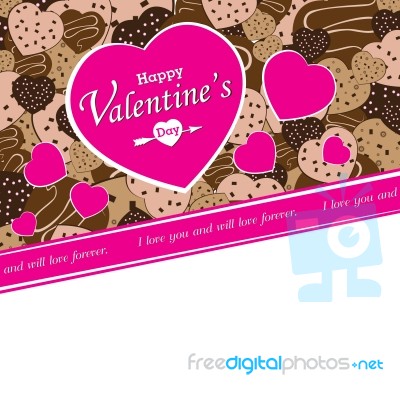 Valentine's Day On Colorful Heart Chocolate Party Background.  Colorful Hearts Chocolate On Colorful Background Stock Image