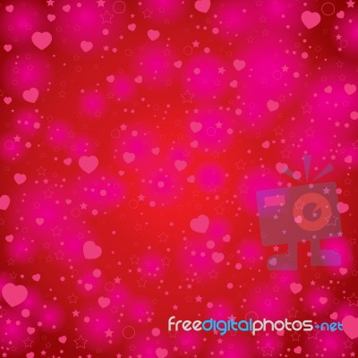 Valentine's Day On Red Background.  Valentine's Day On Red And Pinks Background Stock Image