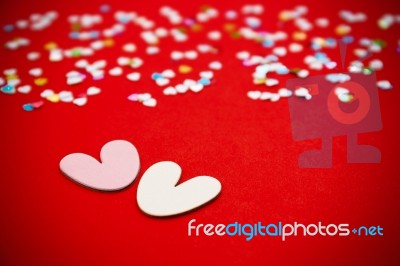 Valentines Day Red Background Stock Photo