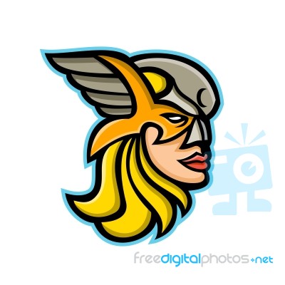 Valkyrie Warrior Mascot Stock Image