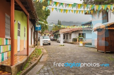 Valle De Angeles Old Spanish Mining Town Near Tegucigalpa, Hondu… Stock Photo