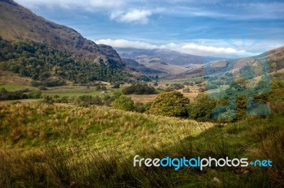 Valley In Snowdonia National Park Stock Photo