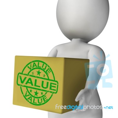 Value Box Means Quality And Worth Of Goods Stock Image