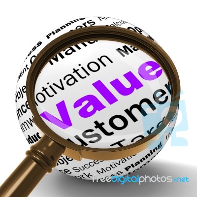 Value Magnifier Definition Means Importance And High Value Stock Image