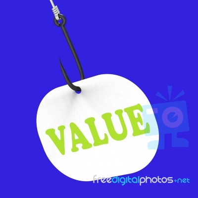 Value On Hook Shows Great Significance Or Importance Stock Image