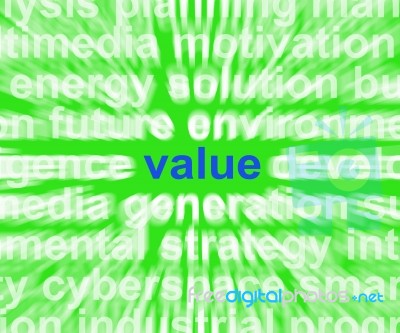 Value Word Shows Quality Worth And Customer Satisfaction Stock Image