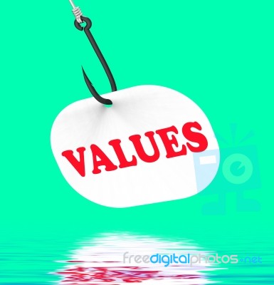 Values On Hook Displays Ethical Values Or Morality Stock Image