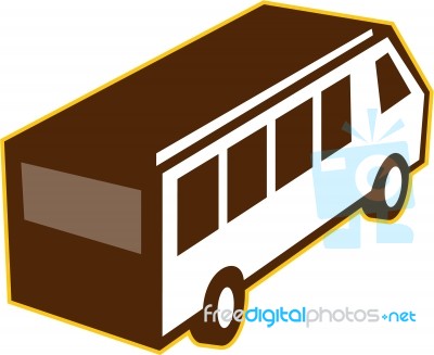 Van High Angle View Isolated Retro Stock Image