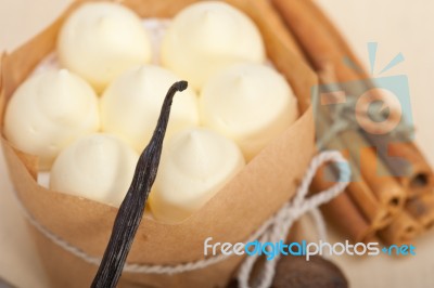 Vanilla And Spice Cream Cake Dessert Stock Photo