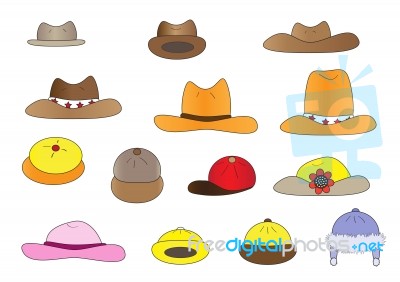 Variety Cartoon Hats Stock Image