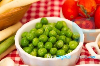 Variety Of Kitchen Ingredients With Fresh And Dried Legumes Stock Photo