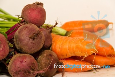 Variety Of Vegetables Grown In The Organic Garden Stock Photo