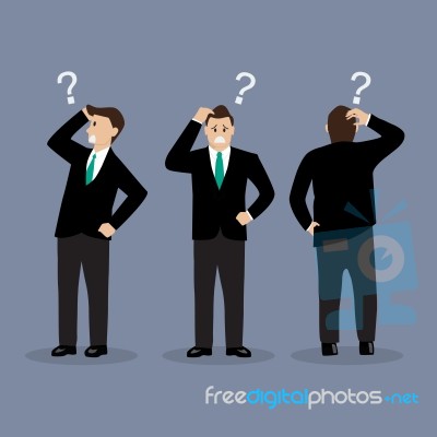 Various Confused Businessman Stock Image