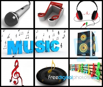 Various Musical Equipments Stock Photo