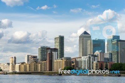 Various Styles Of Buildings Along The River Thames Stock Photo