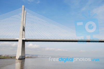 Vasco Da Gama Bridge In Lisbon, Portugal Stock Photo