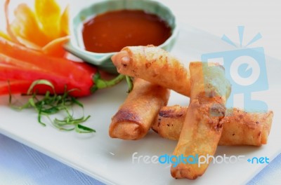 Veg Spring Rolls Stock Photo