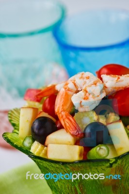 Vegetable And Fruit Salad Stock Photo