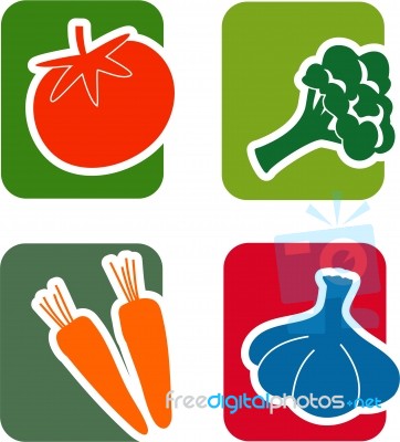 Vegetable Icons Stock Image