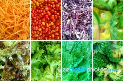 Vegetable Nutrition Collage Stock Photo