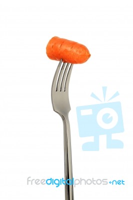 Vegetable On Fork Stock Photo