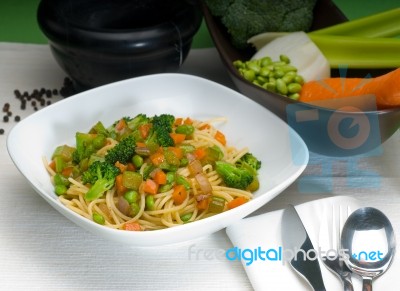 Vegetable Pasta Stock Photo