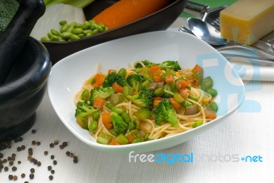 Vegetable Pasta Stock Photo