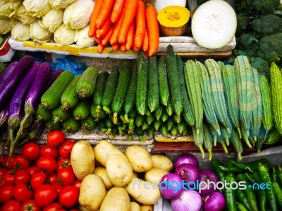 Vegetables At Market Stock Photo