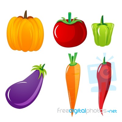 Vegetables Icons Stock Image