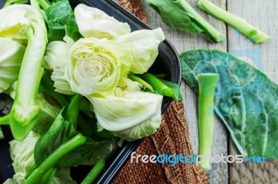 Vegetables On Wooden Stock Photo