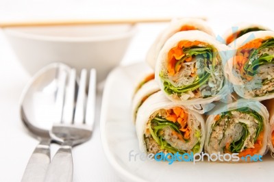 Vegetables Roll In Vietnamese Style Stock Photo