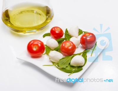 Vegetarian Caprese Salad Stock Photo