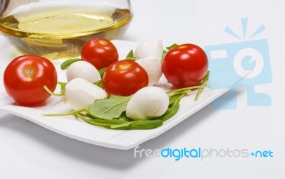 Vegetarian Caprese Salad Stock Photo