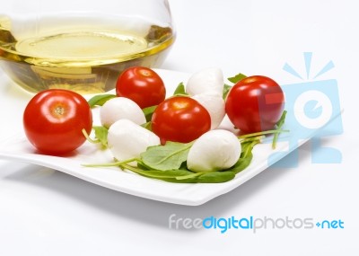 Vegetarian Caprese Salad Stock Photo