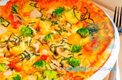 Vegetarian Pizza Stock Photo