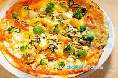 Vegetarian Pizza Stock Photo