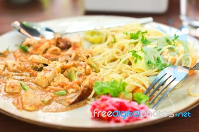 Vegetarian Spaghetti Stock Photo