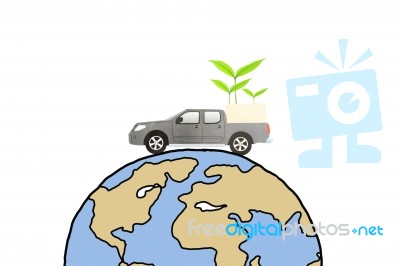 Vehicle Around Earth Stock Image